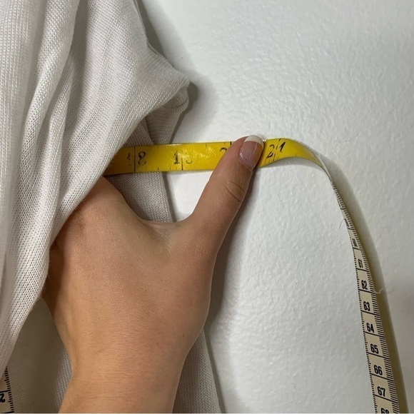 Eileen Fisher white twist front tencel merino wool long sleeve top - Picture 6 of 8